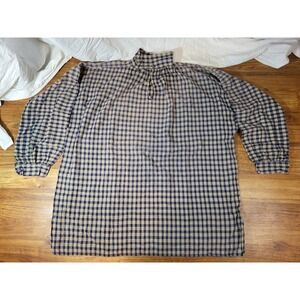 Handmade Mens Renaissance  Cosplay Pirate Shirt Romantic Plaid